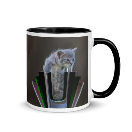 Gray Kitten! Mug with Color Inside