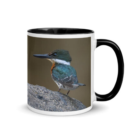 Green kingfisher! Mug with Color Inside