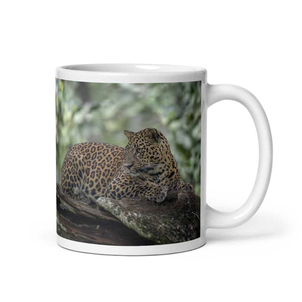 Leopard! White glossy mug