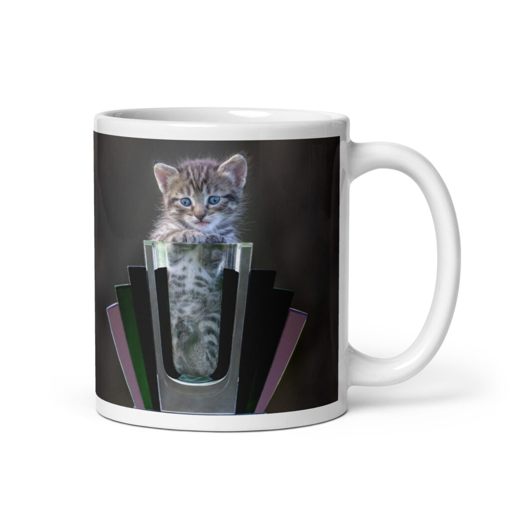Cute Kitten! White glossy mug