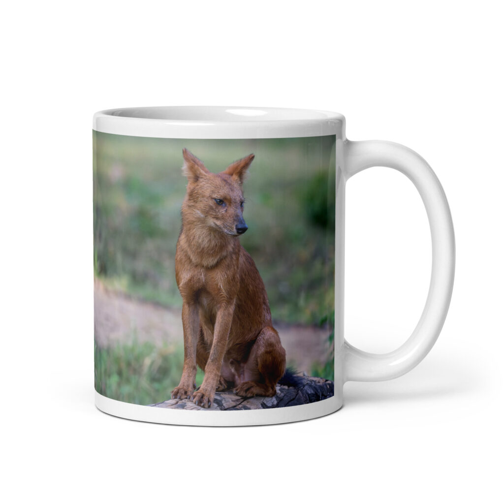 Dhole! White glossy mug