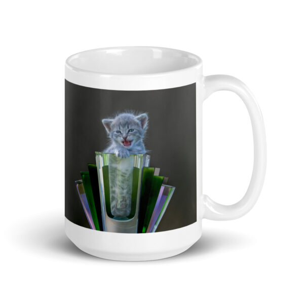 Roaring Kitten! White glossy mug - Image 4