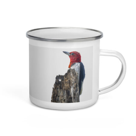 Red-Headed woodpecker guarding the nest! Enamel Mug