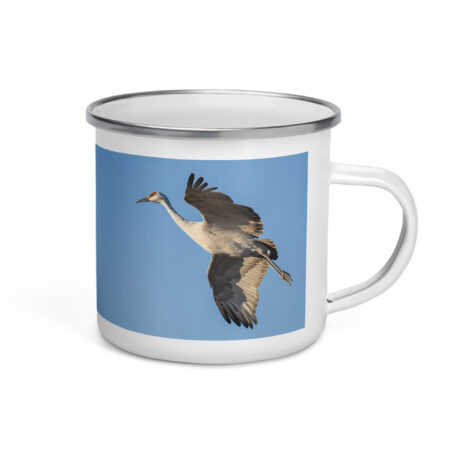 Sandhill Crane Landing! Enamel Mug