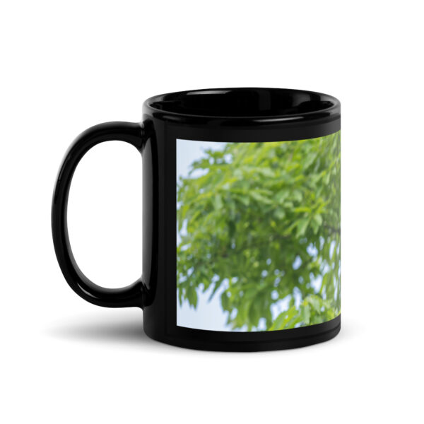 Baby Great horned owl! Black Glossy Mug - Image 2