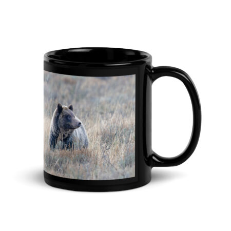 Grizzly bear! Black Glossy Mug