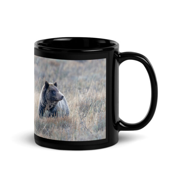 Grizzly bear! Black Glossy Mug
