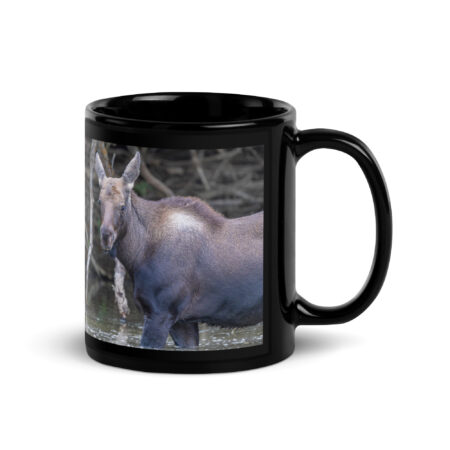 Baby Moose! Black Glossy Mug