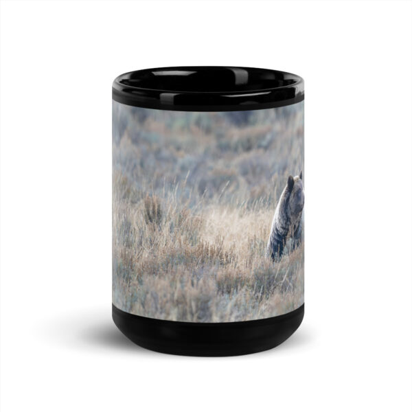 Grizzly bear! Black Glossy Mug - Image 6