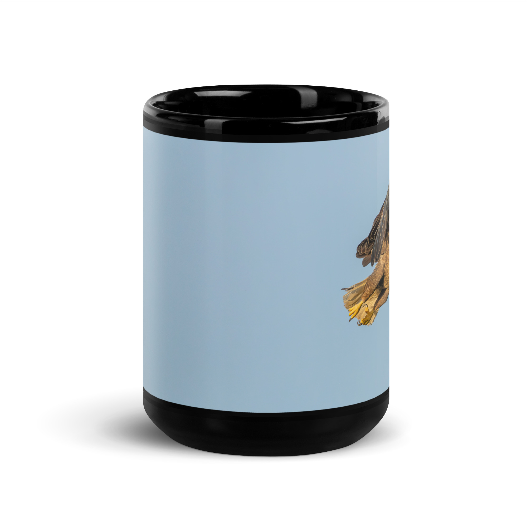 Bald Eagle in Flight at Sunrise! Black Glossy Mug - Image 6