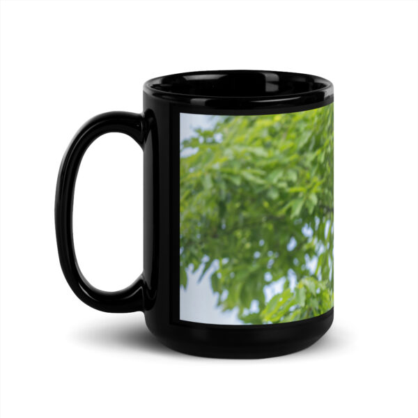 Baby Great horned owl! Black Glossy Mug - Image 4