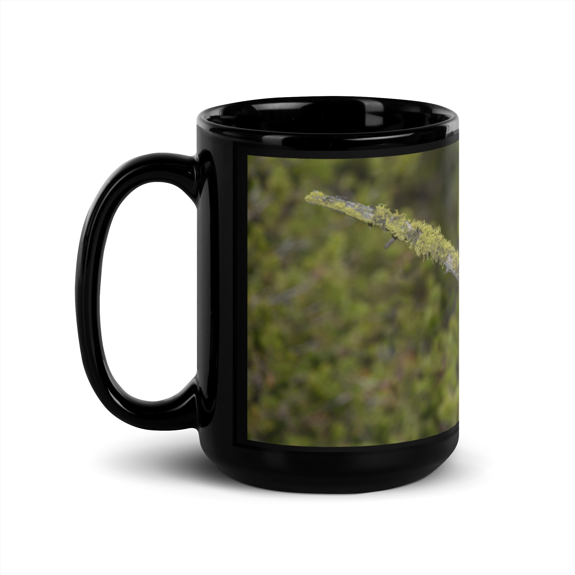 Great Grey Owl Basking in the Sun! Black Glossy Mug - Image 4