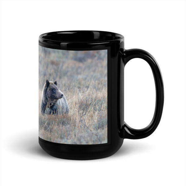Grizzly bear! Black Glossy Mug - Image 5