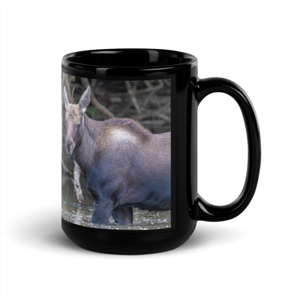 Baby Moose! Black Glossy Mug - Image 5