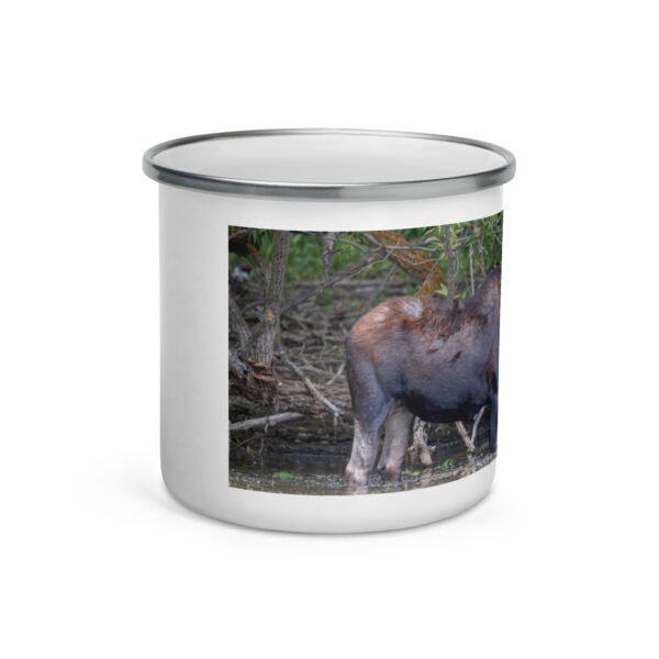 Portrait of a Mama Moose! Enamel Mug - Image 2