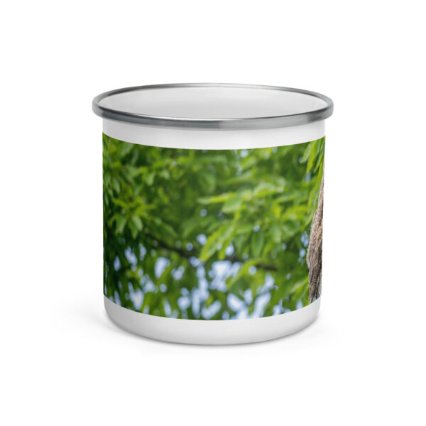 Baby Great horned owl! Enamel Mug - Image 2