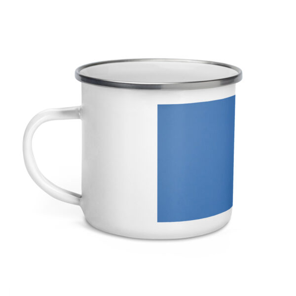 Western Kingbird Hovering Blue Sky! Enamel Mug - Image 3