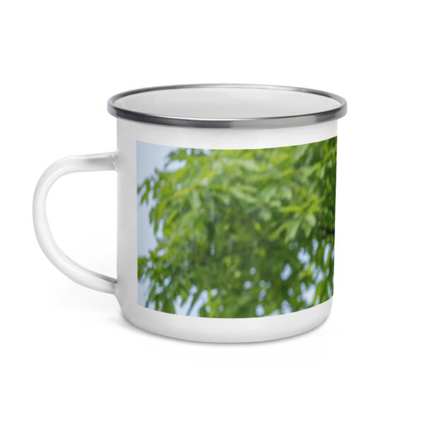 Baby Great horned owl! Enamel Mug - Image 3