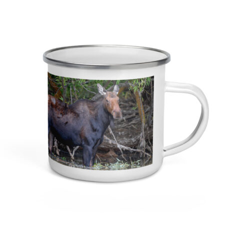 Portrait of a Mama Moose! Enamel Mug