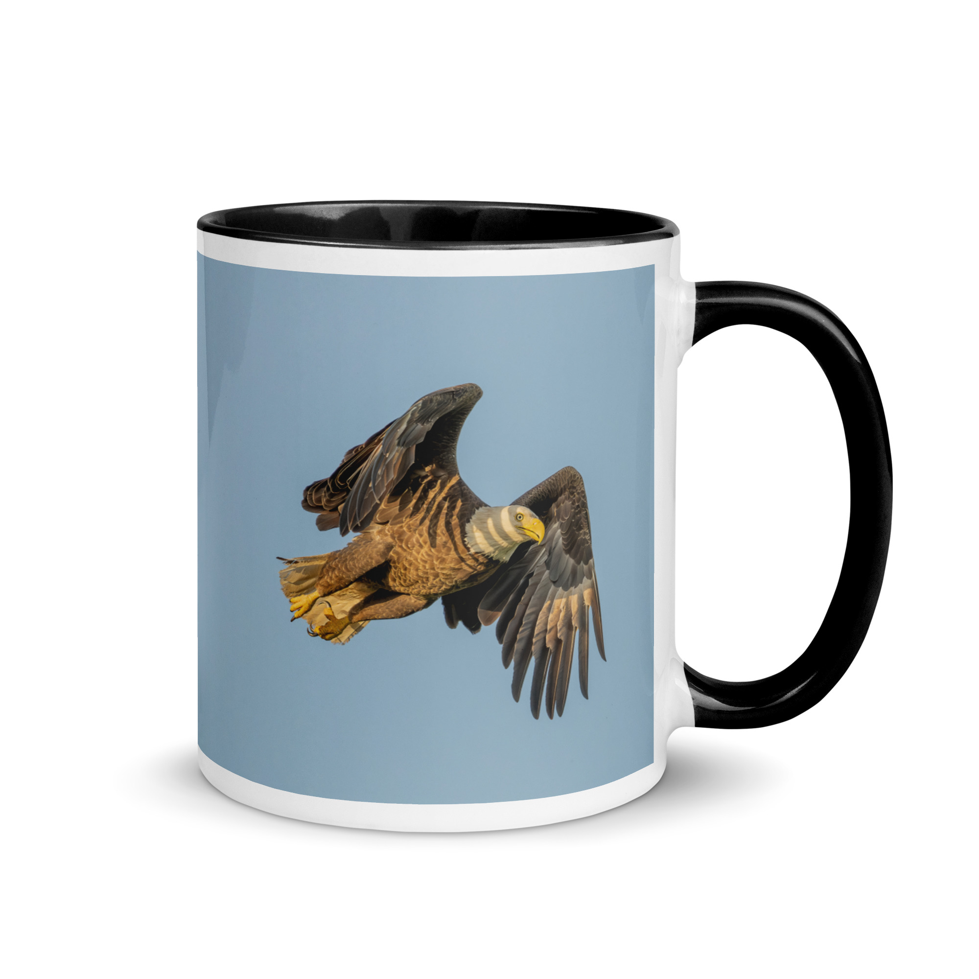 Bald Eagle in Flight at Sunrise! Mug with Color Inside - Image 2