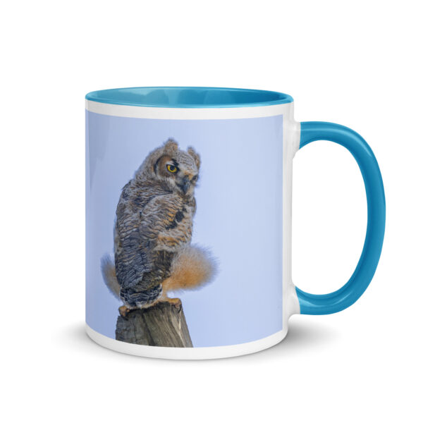 Baby Great Horned Owl! Mug with Color Inside - Image 16