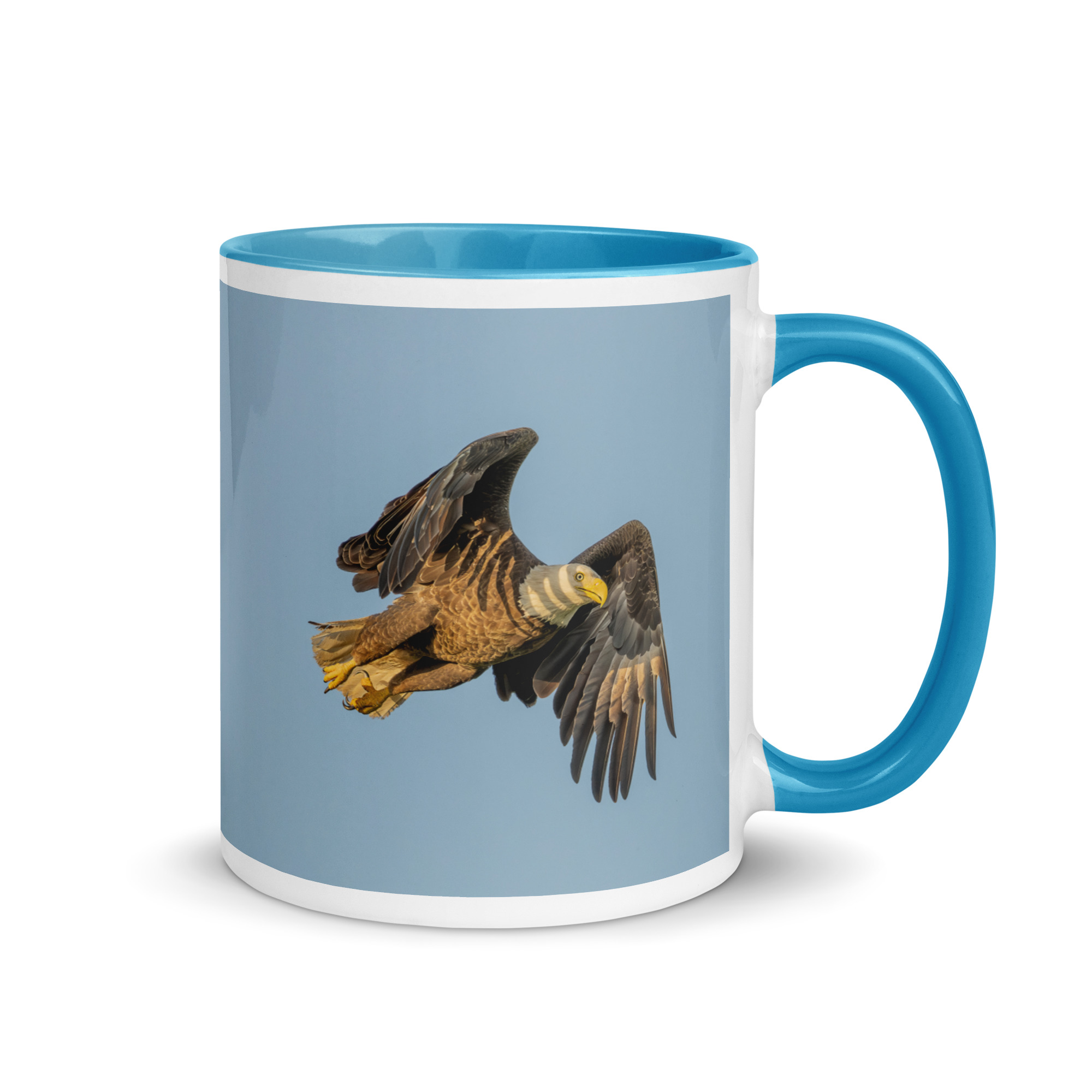 Bald Eagle in Flight at Sunrise! Mug with Color Inside - Image 16