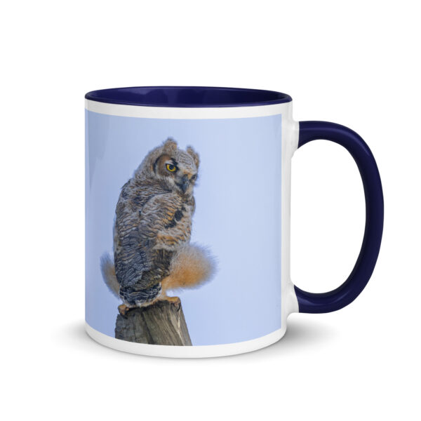 Baby Great Horned Owl! Mug with Color Inside - Image 5
