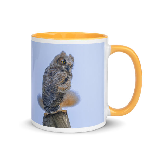 Baby Great Horned Owl! Mug with Color Inside - Image 22