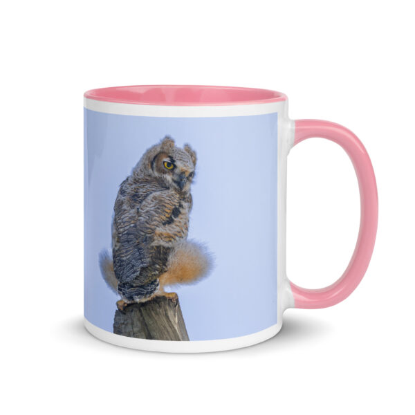 Baby Great Horned Owl! Mug with Color Inside - Image 19