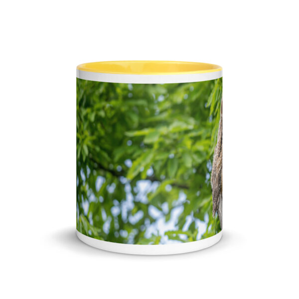 Baby Great horned owl! Mug with Color Inside - Image 29