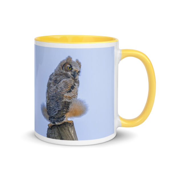 Baby Great Horned Owl! Mug with Color Inside - Image 28
