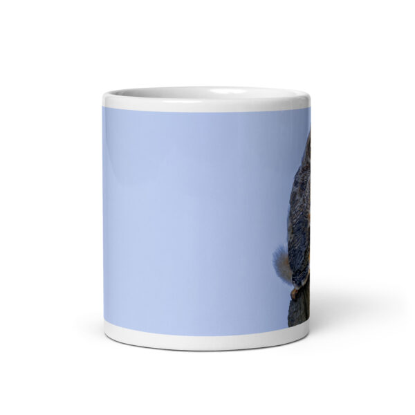 Baby Great Horned Owl! White glossy mug - Image 3