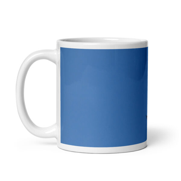 Western Kingbird Hovering Blue Sky! White glossy mug - Image 2
