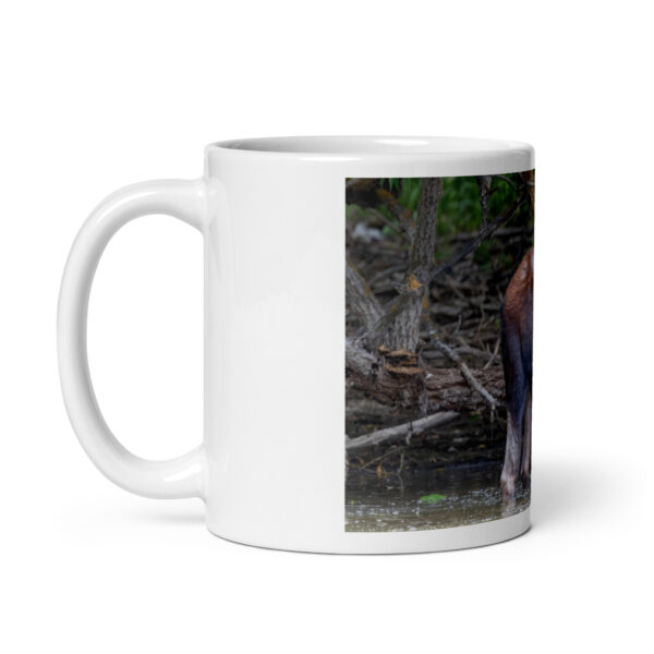 Portrait of a Mama Moose! White glossy mug - Image 2
