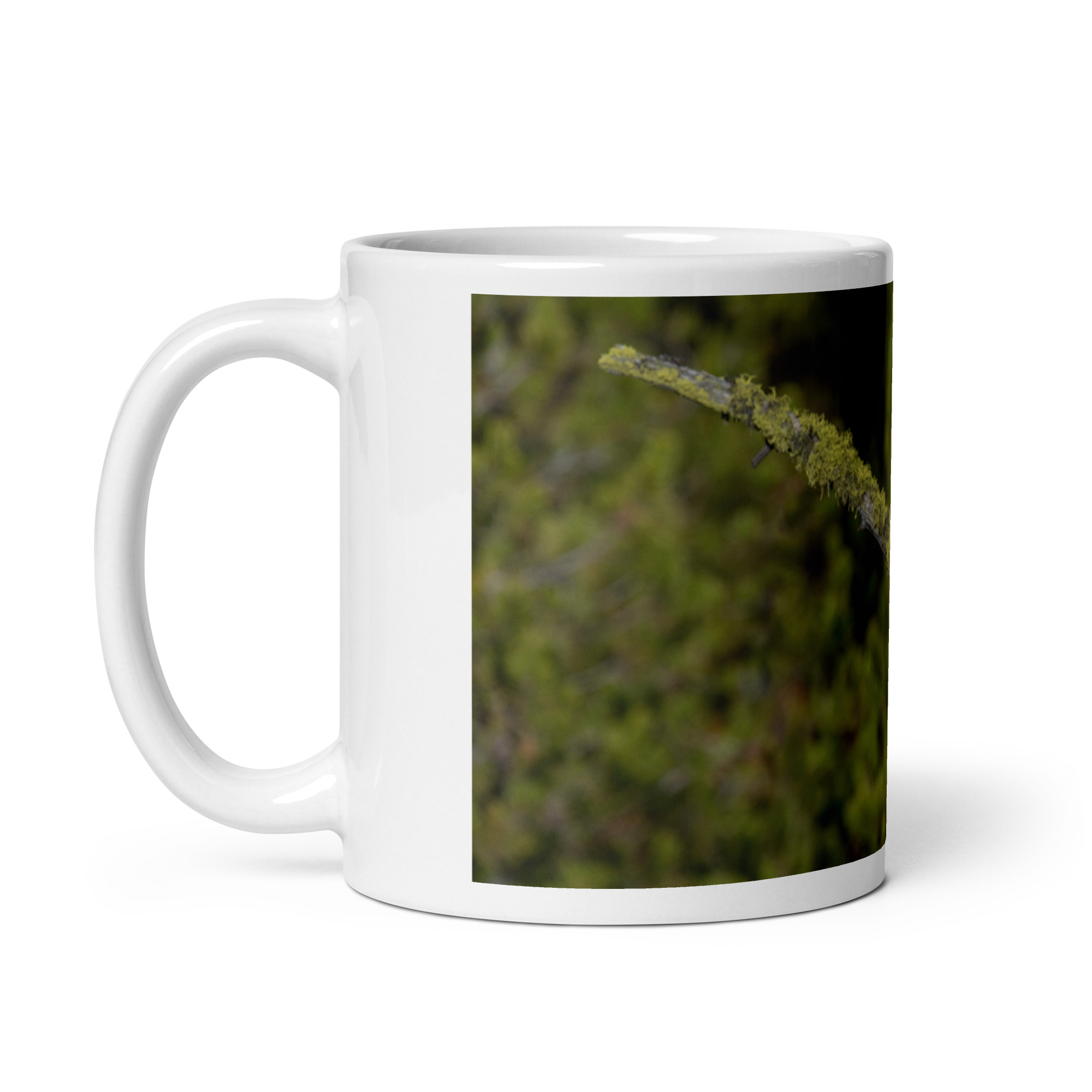 Great Grey Owl Basking in the Sun! White glossy mug - Image 2