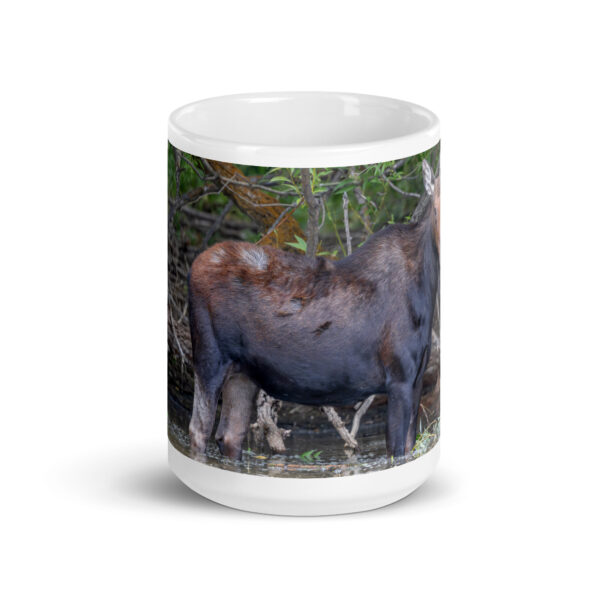 Portrait of a Mama Moose! White glossy mug - Image 6