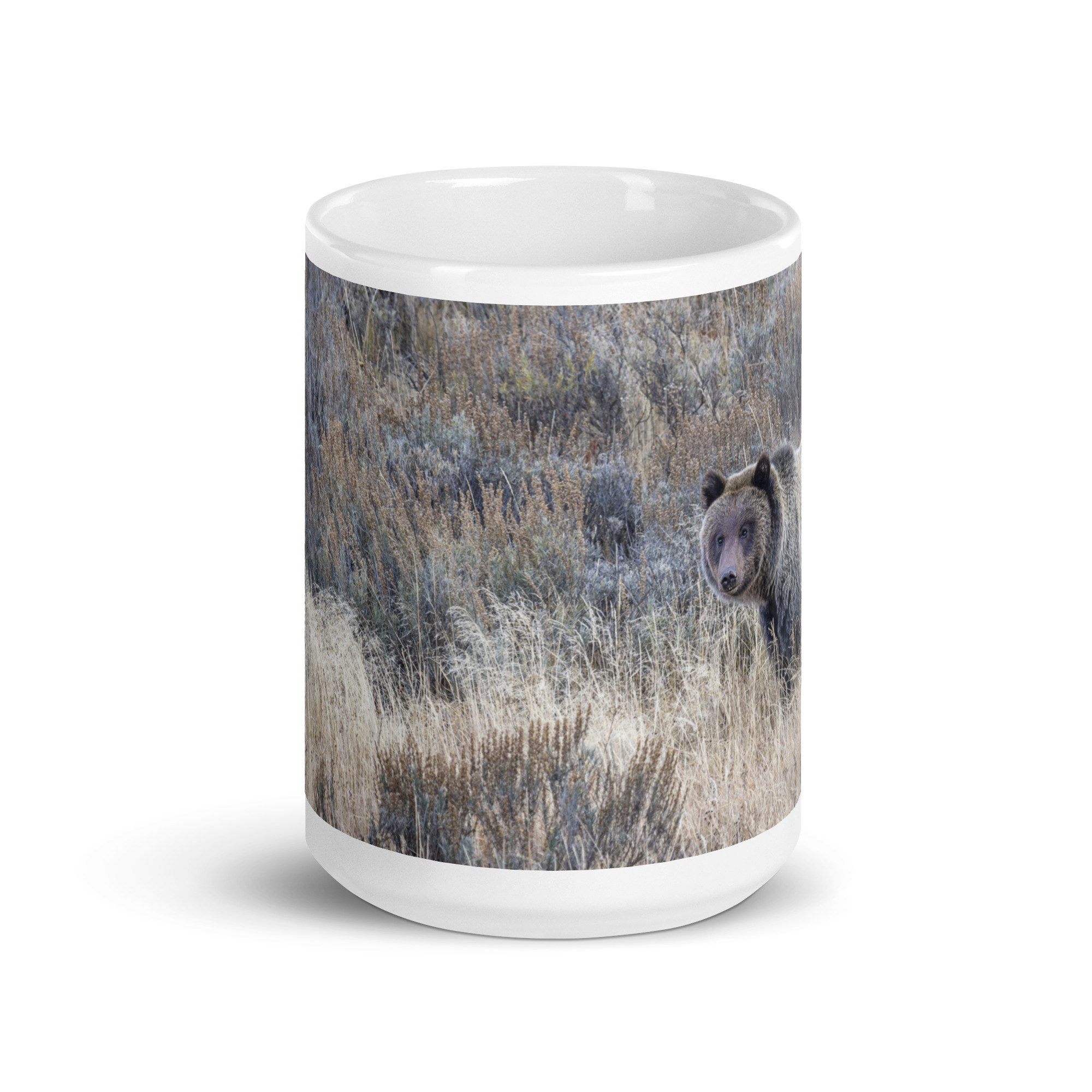 Grizzly bear! White glossy mug - Image 6