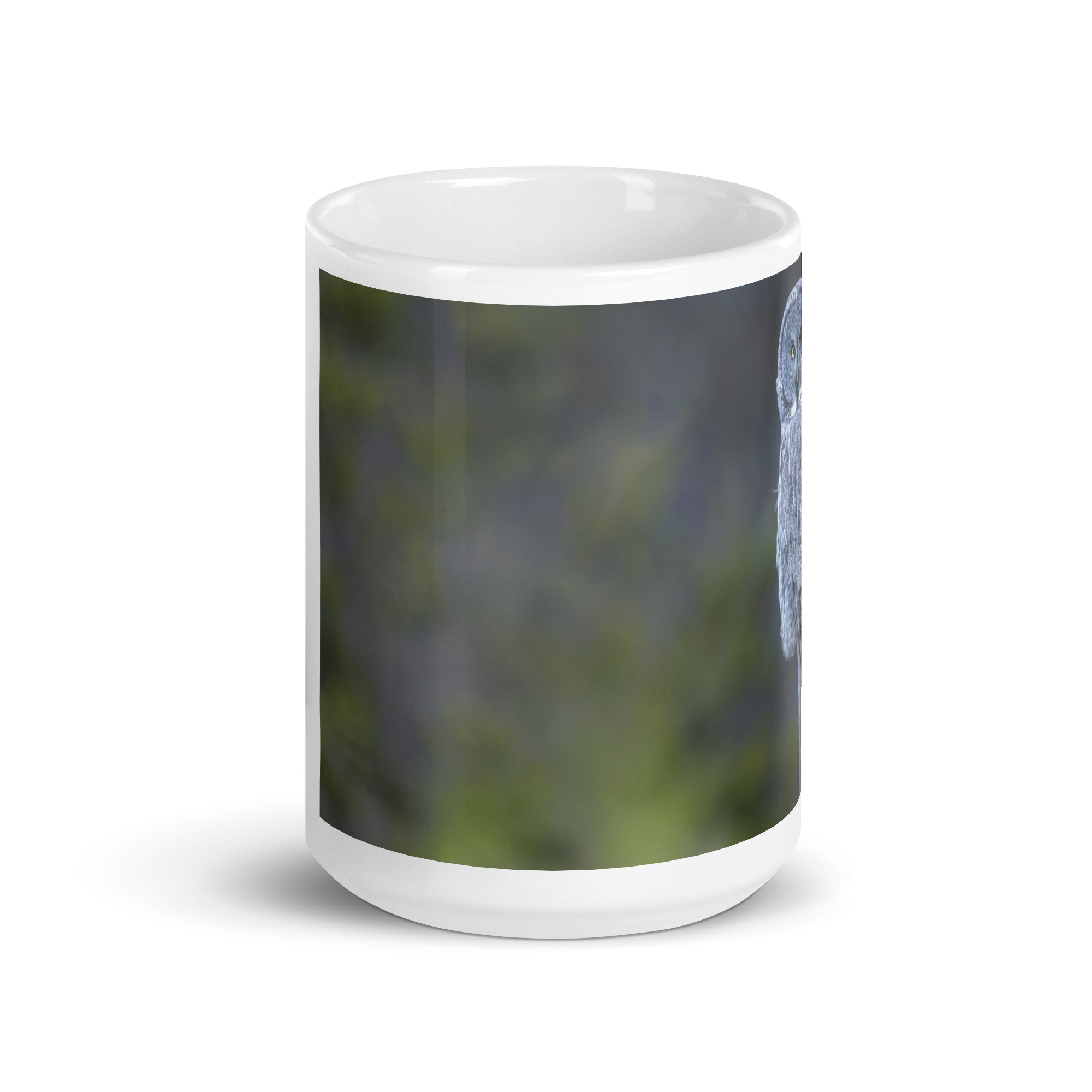 Great Grey Owl! White glossy mug - Image 6