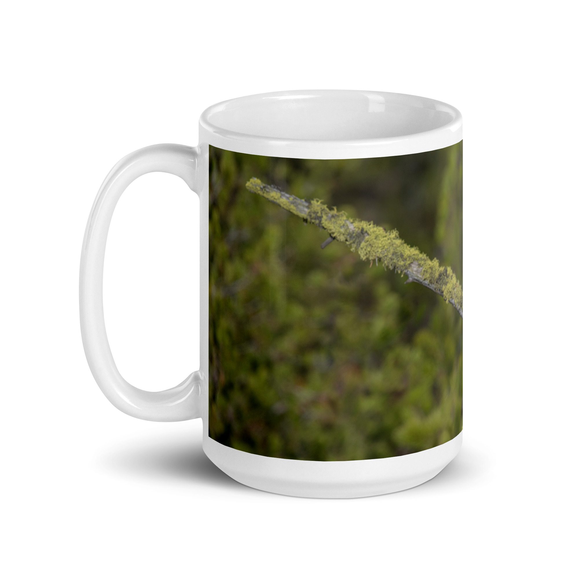 Great Grey Owl Basking in the Sun! White glossy mug - Image 5