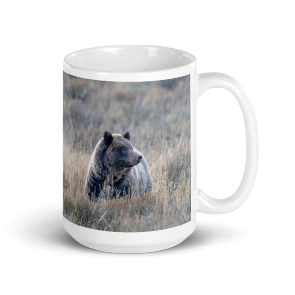 Grizzly bear! White glossy mug - Image 4