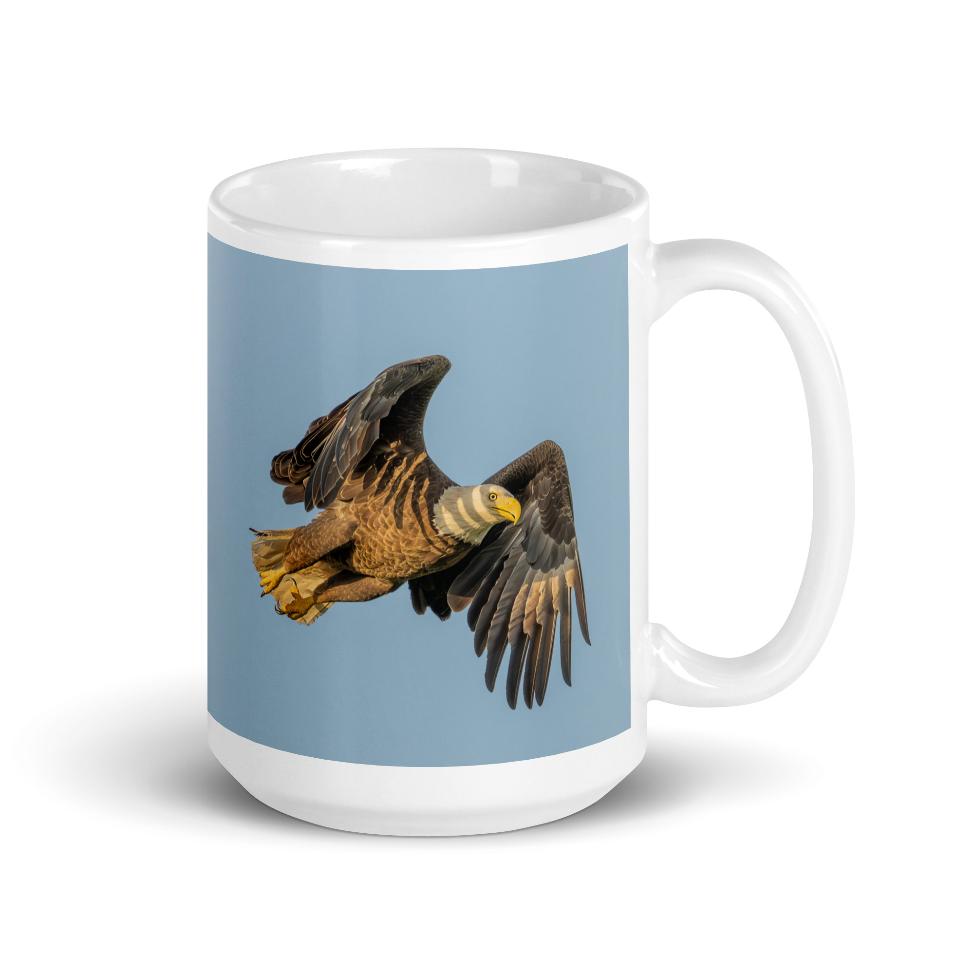 Bald Eagle in Flight at Sunrise! White glossy mug - Image 4