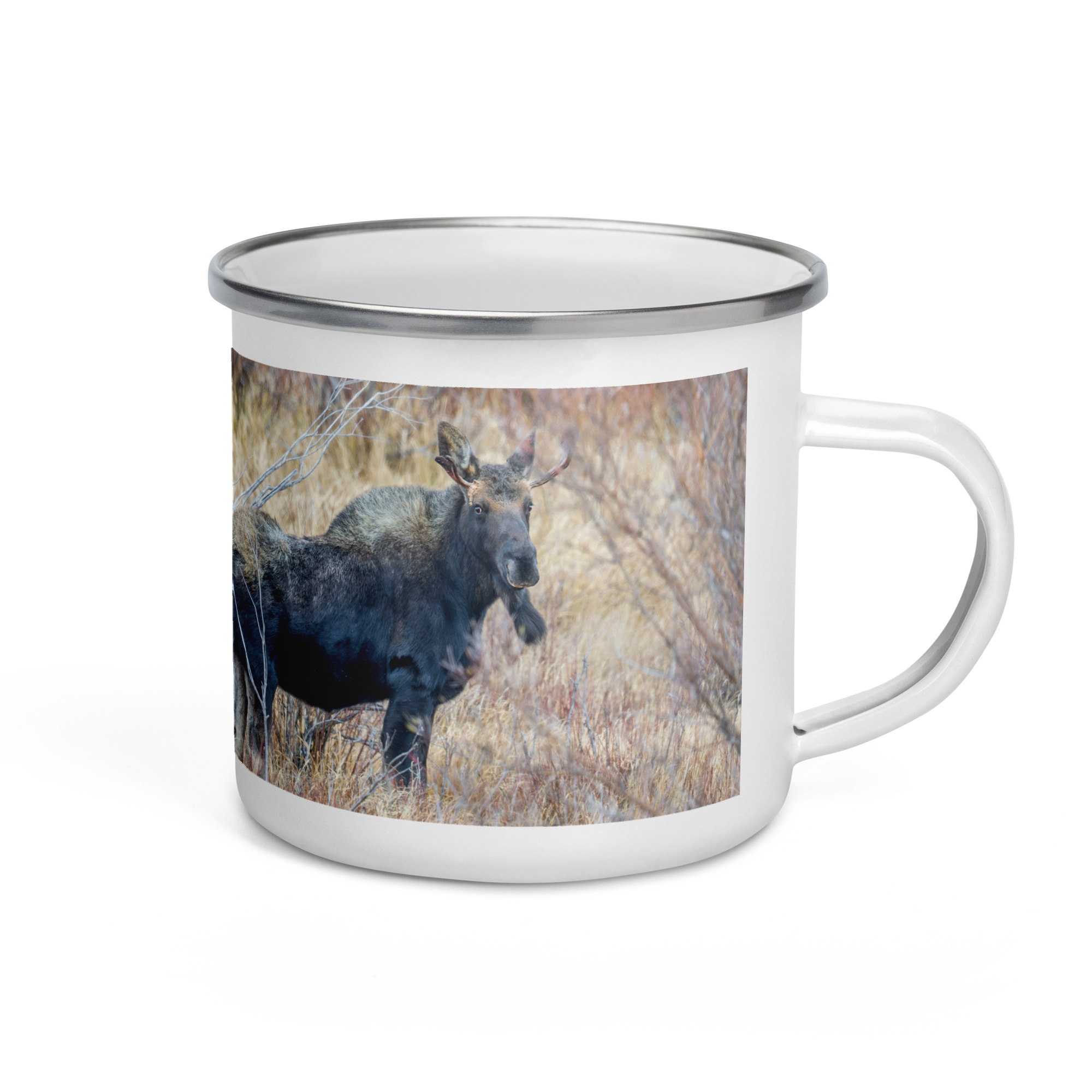 Moose Amidst Autumn Shrubs! Enamel Mug