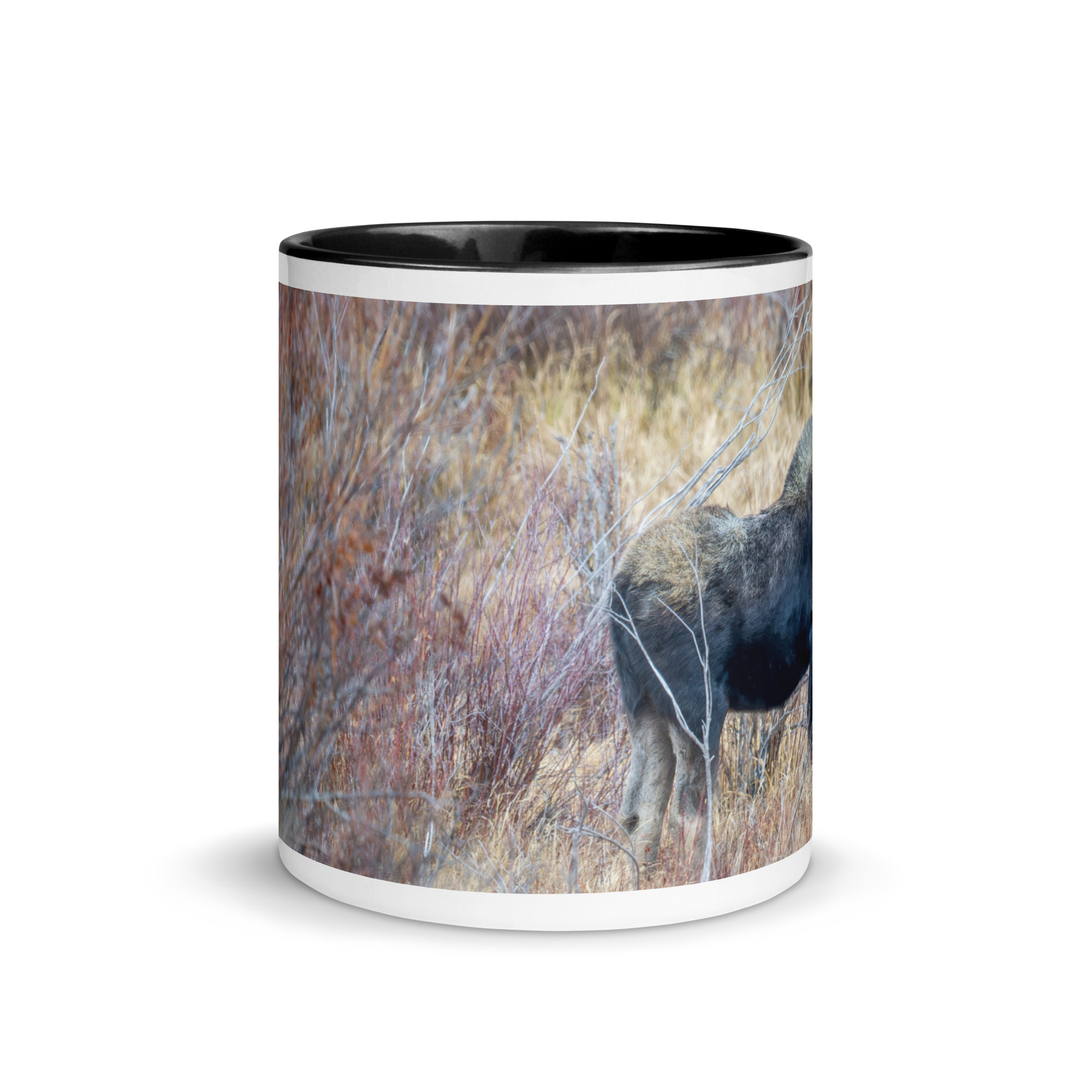 Moose Amidst Autumn Shrubs! Mug with Color Inside - Image 3