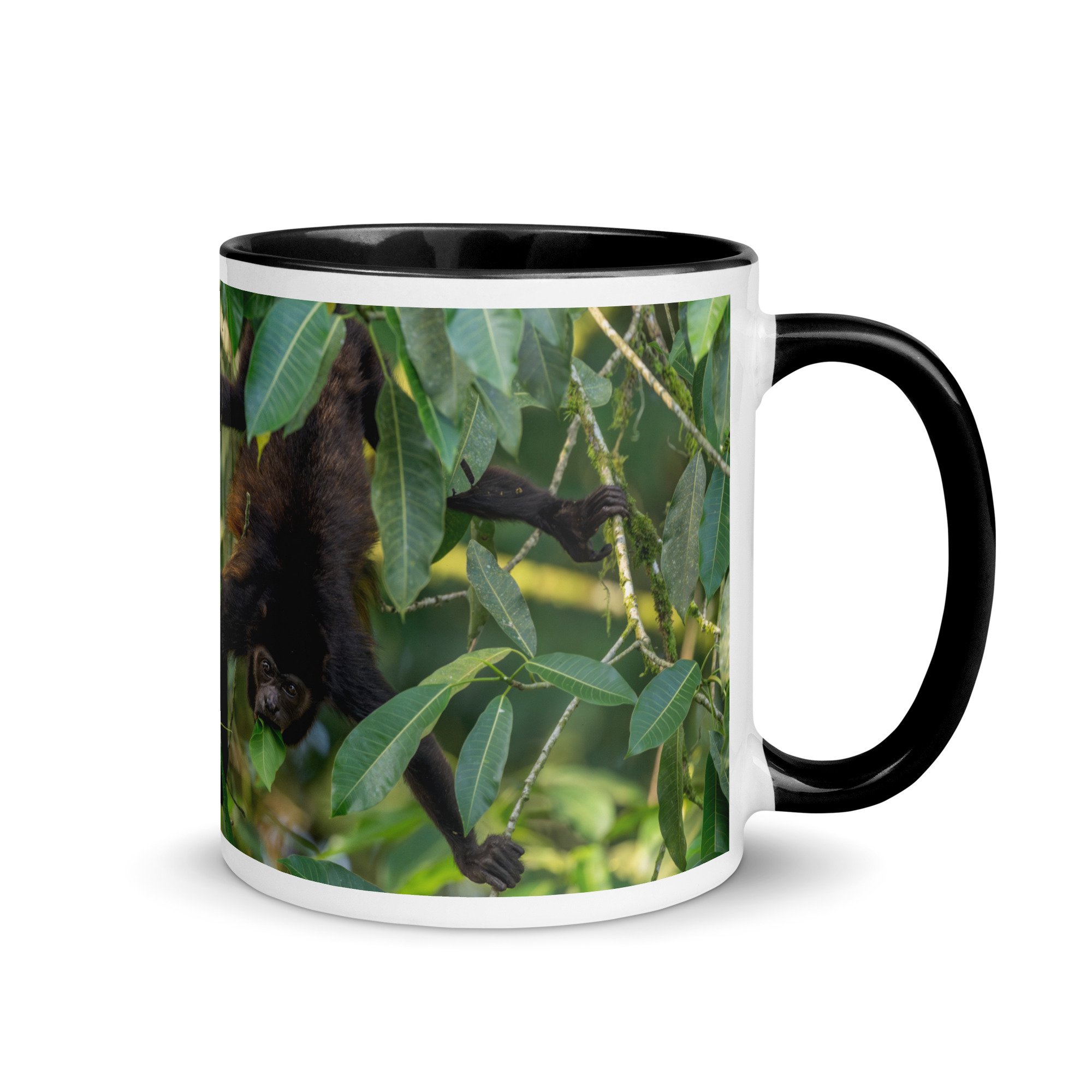 Howler monkey! Mug with Color Inside - Image 2