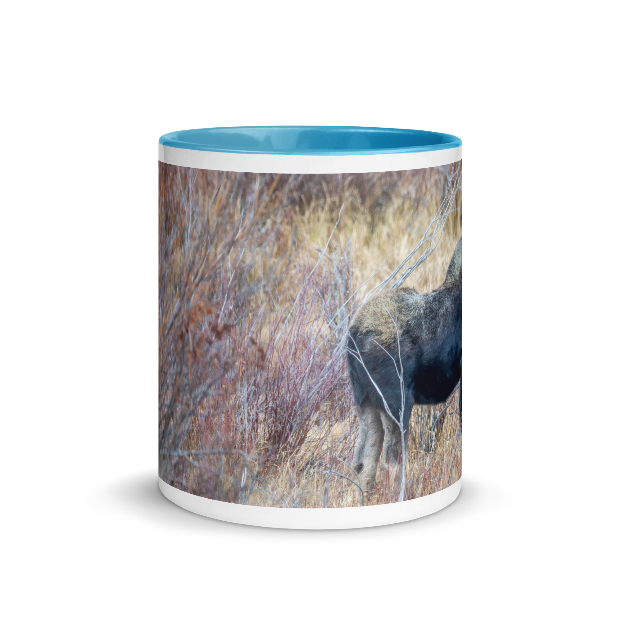 Moose Amidst Autumn Shrubs! Mug with Color Inside - Image 17