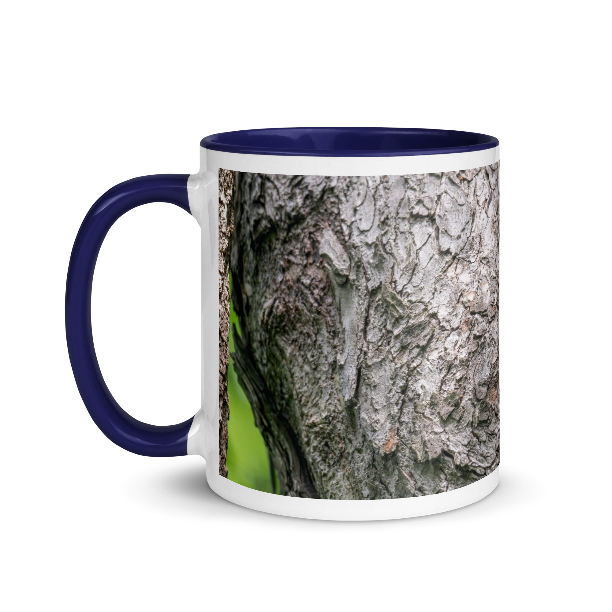 Curious Mama Racoon guarding its den! Mug with Color Inside - Image 7