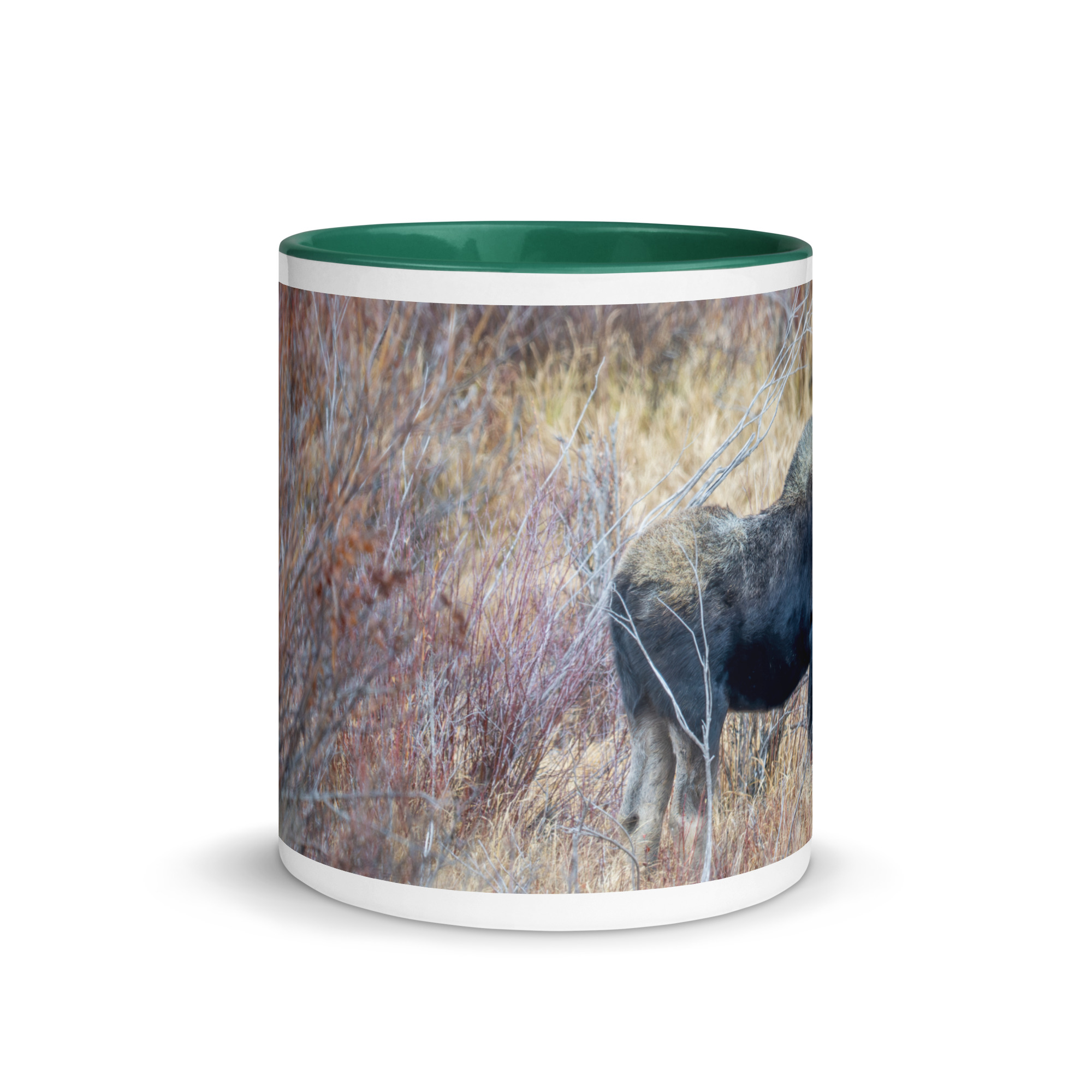 Moose Amidst Autumn Shrubs! Mug with Color Inside - Image 11