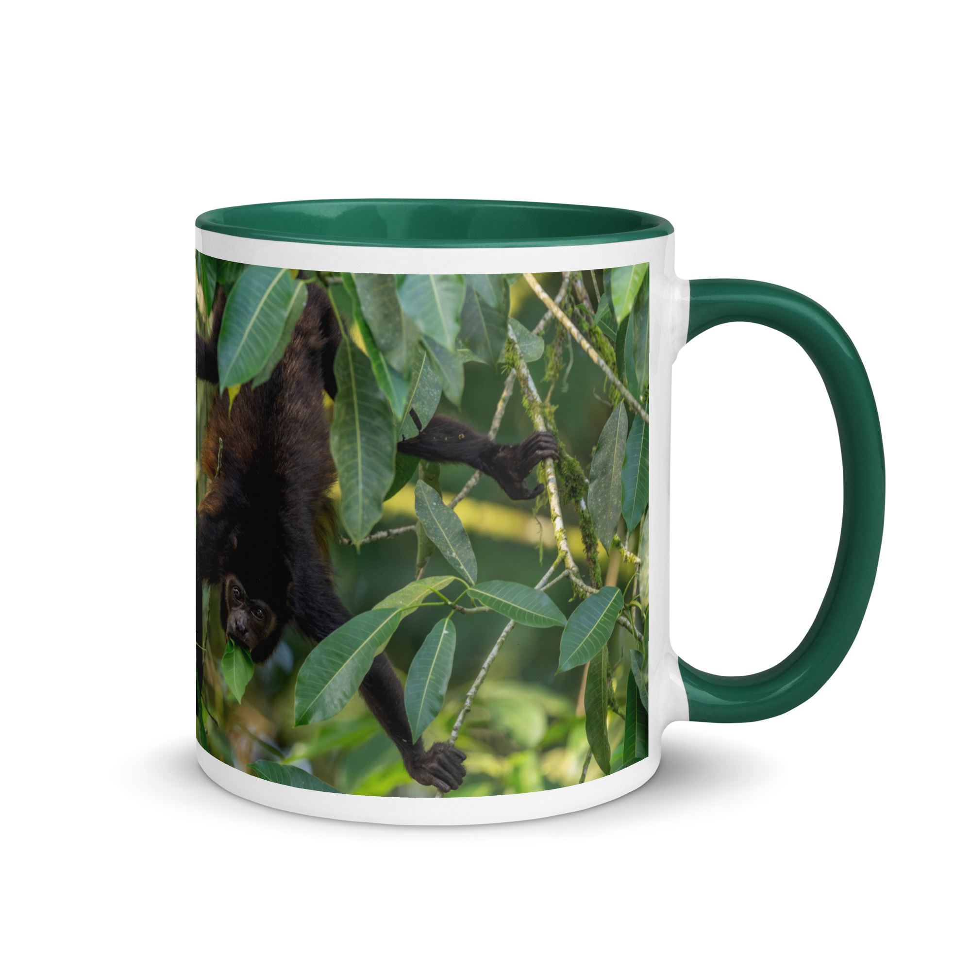 Howler monkey! Mug with Color Inside - Image 10