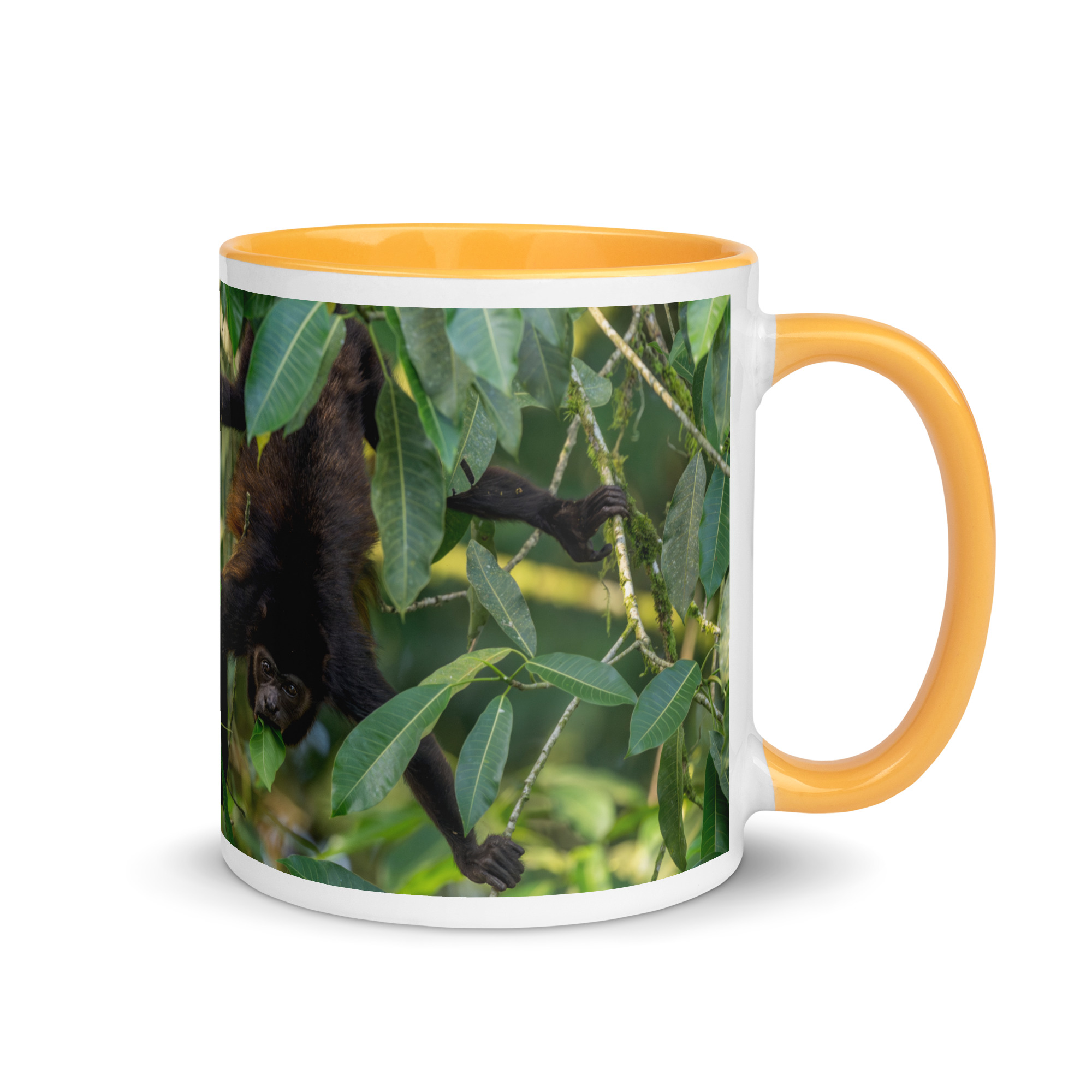 Howler monkey! Mug with Color Inside - Image 22