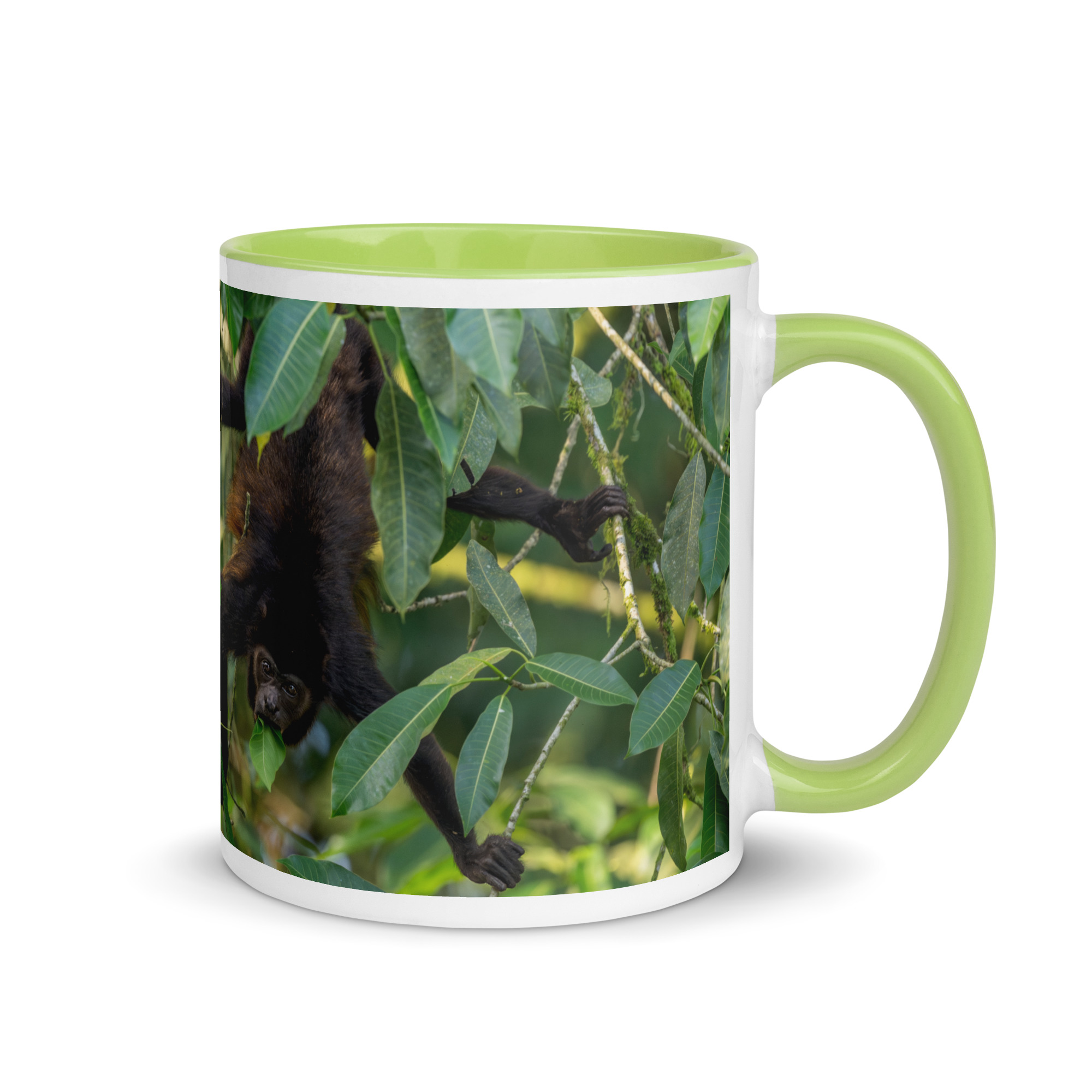 Howler monkey! Mug with Color Inside - Image 25